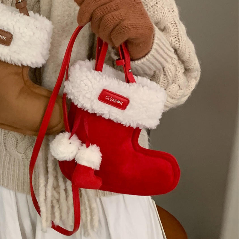 Interior Design Warm - Women's Christmas Socks Shoulder Bag Creative