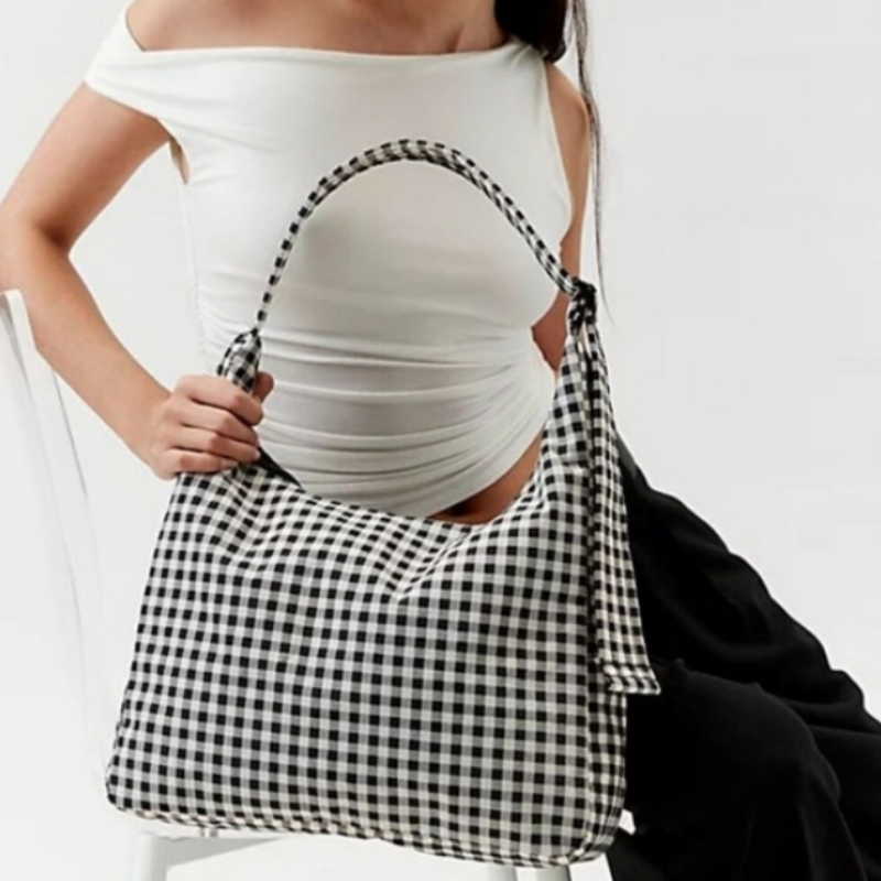 Interior Design Grid - Nylon Women's Shoulder Bag, Brand Design