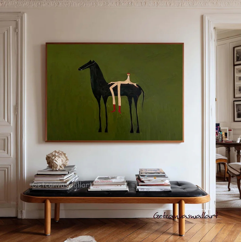 Interior Design House - Modern Abstract Western Horse & Figure
