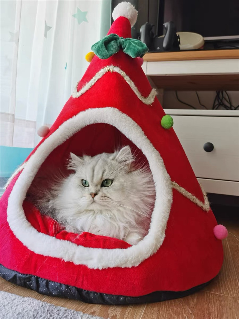 Christmas Tree Design Cat Bed  - Interior Design Warm avaliação e preço