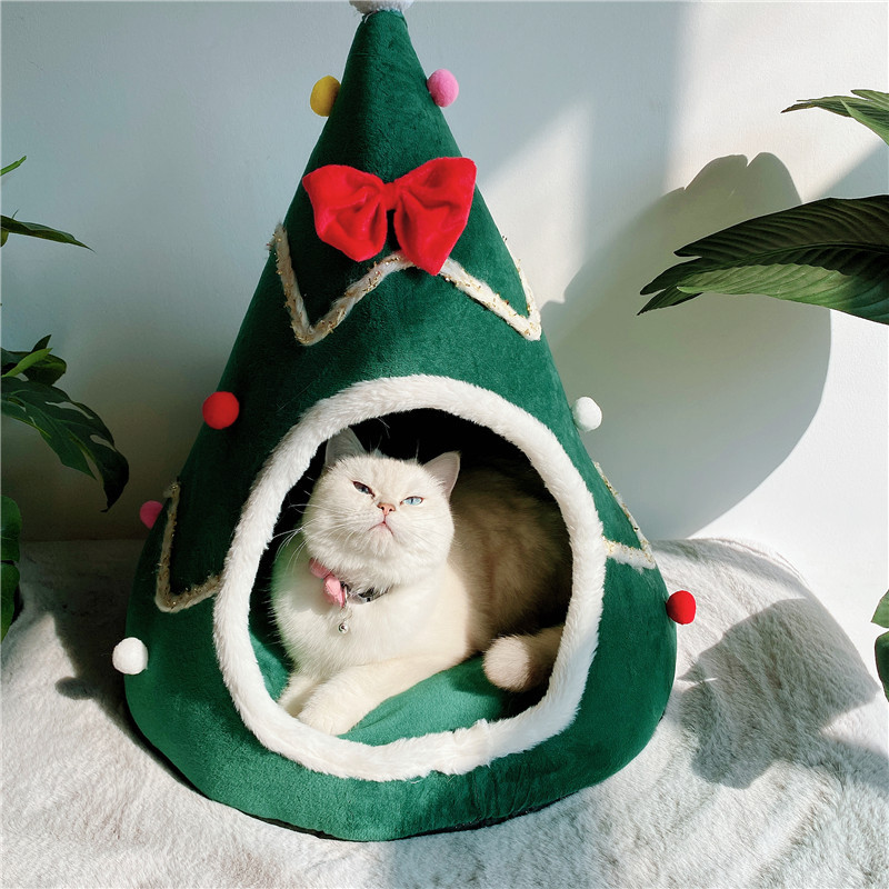 Christmas Tree Design Cat Bed  - Interior Design Warm avaliação e preço