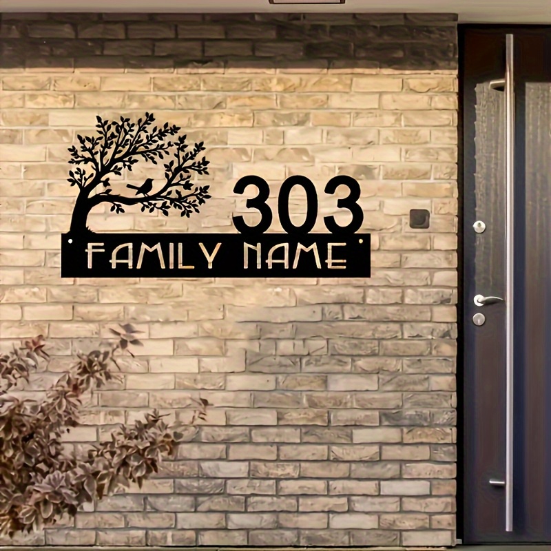 Custom Metal Address Sign with - Interior Design House avaliação e preço