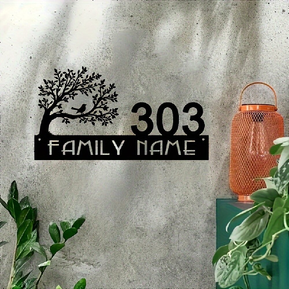Custom Metal Address Sign with - Interior Design House avaliação e preço