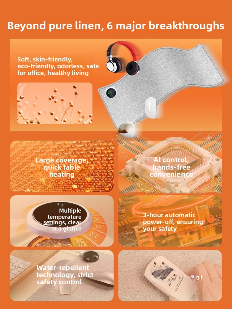 Heated Mousepad Linen Material - Interior Design Warm avaliação e preço