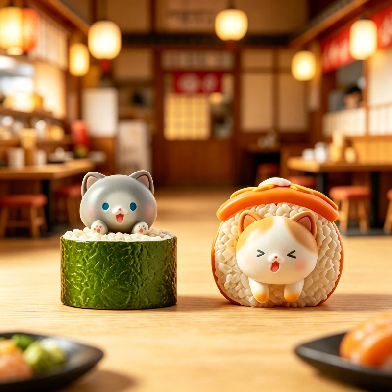 Kawaii Action Figure Sushi Cat - Interior Design House avaliação e preço
