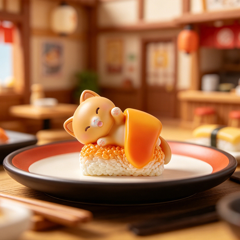 Kawaii Action Figure Sushi Cat - Interior Design House avaliação e preço