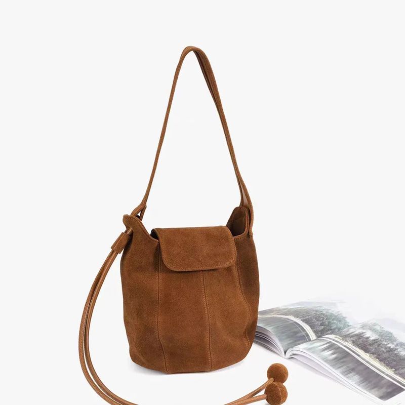 Frosted Suede Bucket Bag Pumpk - Interior Design High End avaliação e preço