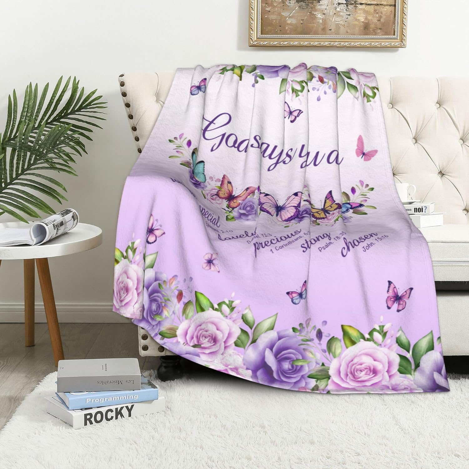 Purple Roses Butterflies Faith - Interior Design Warm avaliação e preço